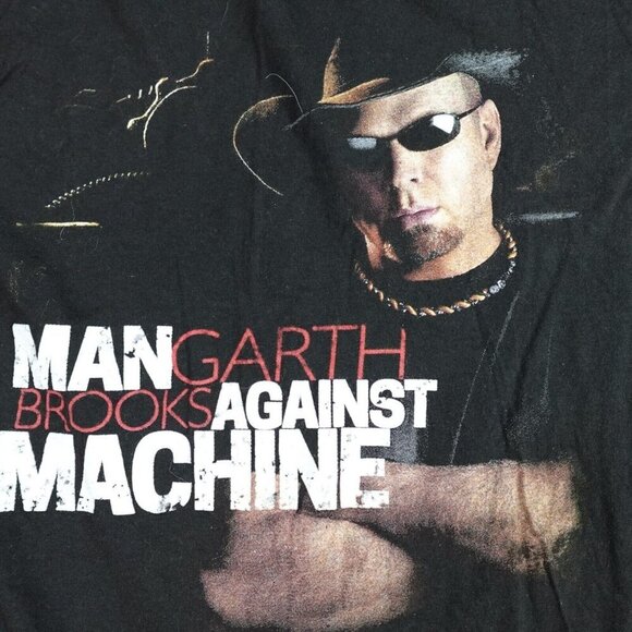 Garth Brooks Shirt Medium Black Man Against Machine Tour Double Sided - Picture 1 of 8